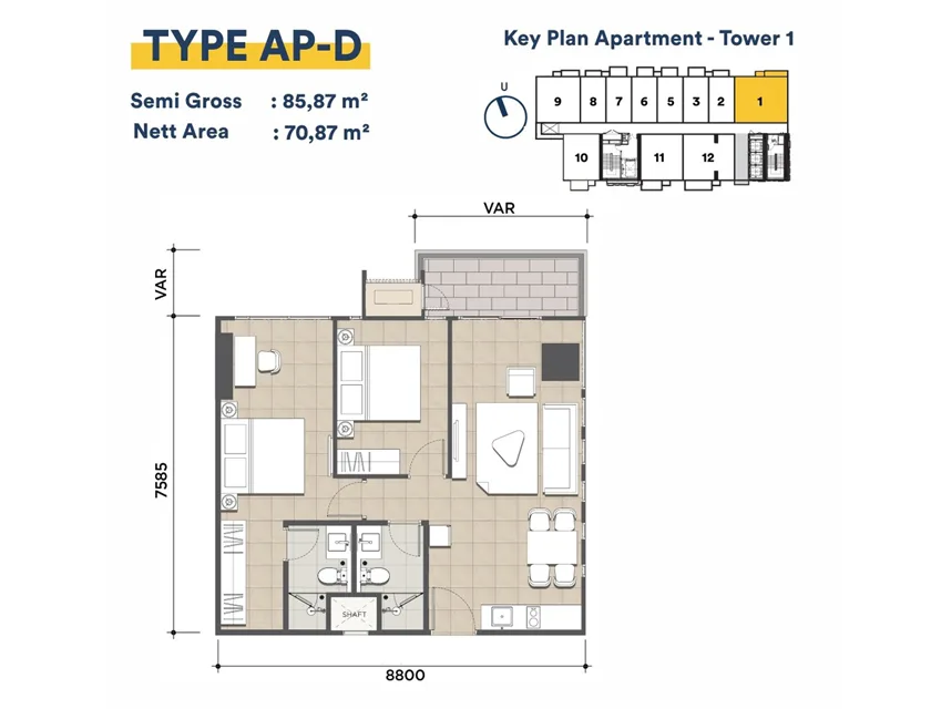 Apartemen 2BR AP-D 2